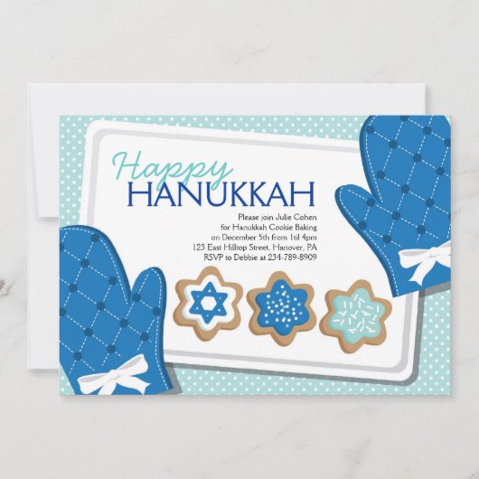Hanukkah Cookie Party-uitnodigingen Kaart (Voorkant)