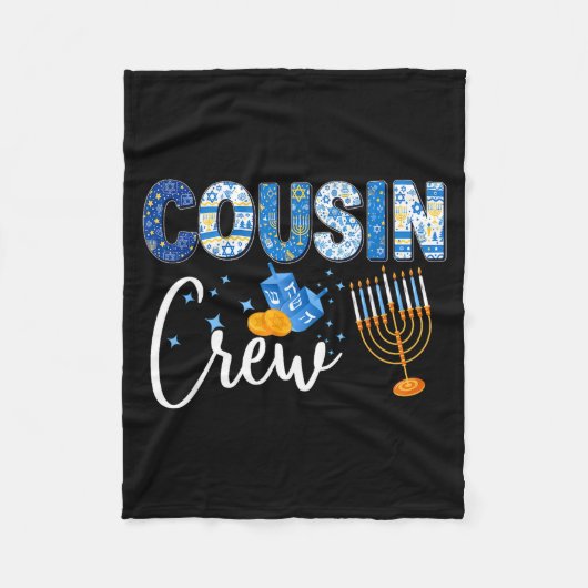 Hanukkah Cousin Crew Matching Family Christmas Paj Fleece Deken (Voorkant)