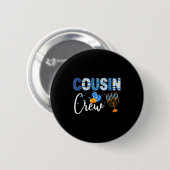 Hanukkah Cousin Crew Matching Family Christmas Paj Ronde Button 5,7 Cm (Voorkant /achterkant)