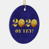 Hanukkah Covid 2020 Gelt Coin Oy Vey Keramisch Ornament (Rechts)
