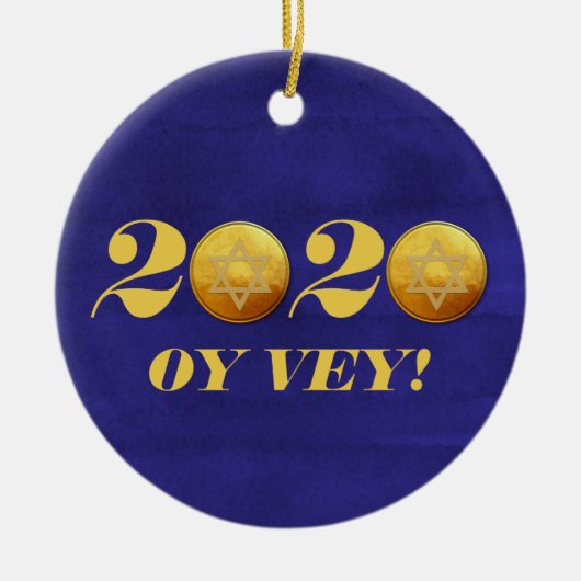 Hanukkah Covid 2020 Gelt Coin Oy Vey Keramisch Ornament (Voorkant)