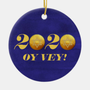 Hanukkah Covid 2020 Gelt Munt Oy Vey Keramisch Ornament