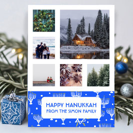 HANUKKAH CUSTOM PHOTO Menorahs Stars Holiday Card