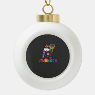 Hanukkah Dabbing Eenhoorn Jewnicorn Chanukah Joods Keramische Bal Ornament