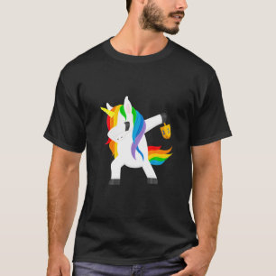 Hanukkah Dabbing Unicorn Funny Chanukah joodse dre T-shirt