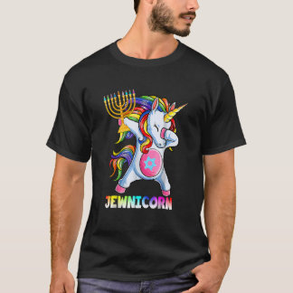 Hanukkah Dabbing Unicorn Jewnicorn Chanukah Joods T-shirt