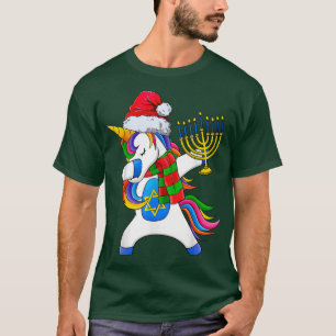 Hanukkah Dabbing Unicorn Jewnicorn Chanukah Joods T-shirt