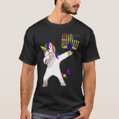 Hanukkah Dabbing Unicorn Jewnicorn Chanukah Joods T-shirt (Voorkant)