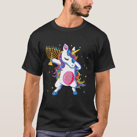 Hanukkah Dabbing Unicorn T-shirt (Voorkant)