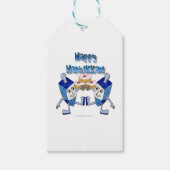 Hanukkah Dancing Dreidels en Jelly Doughnuts Cadeaulabel (Voorkant)