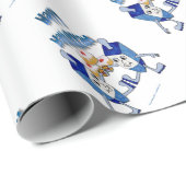 Hanukkah Dancing Dreidels en Jelly Doughnuts Cadeaupapier (Rol Hoek)