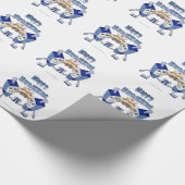 Hanukkah Dancing Dreidels en Jelly Doughnuts Cadeaupapier (Hoek)