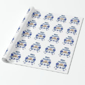 Hanukkah Dancing Dreidels en Jelly Doughnuts Cadeaupapier (Uitgerold)