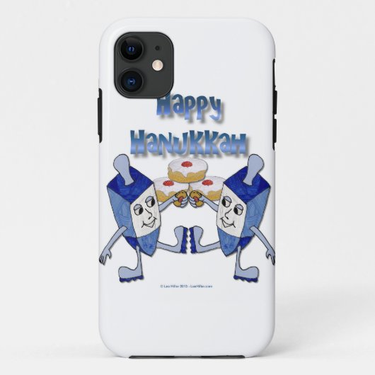 Hanukkah Dancing Dreidels en Jelly Doughnuts Case-Mate iPhone Case (Achterkant)