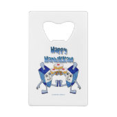 Hanukkah Dancing Dreidels en Jelly Doughnuts Creditkaart Flessenopener (Achterkant)