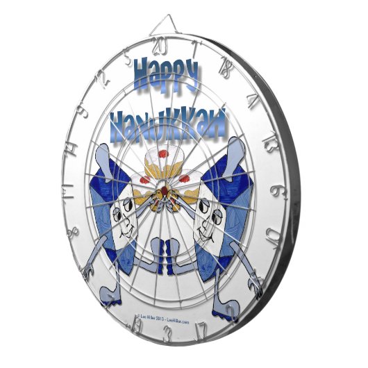 Hanukkah Dancing Dreidels en Jelly Doughnuts Dartbord (Voorkant Rechts)
