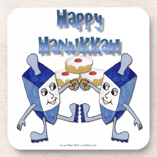 Hanukkah Dancing Dreidels en Jelly Doughnuts Drankjes Onderzetter (Voorkant)