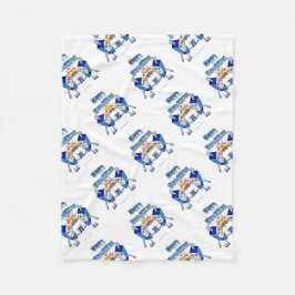 Hanukkah Dancing Dreidels en Jelly Doughnuts Fleece Deken