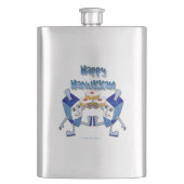 Hanukkah Dancing Dreidels en Jelly Doughnuts Heupfles (Voorkant)