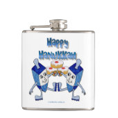 Hanukkah Dancing Dreidels en Jelly Doughnuts Heupfles (Voorkant)