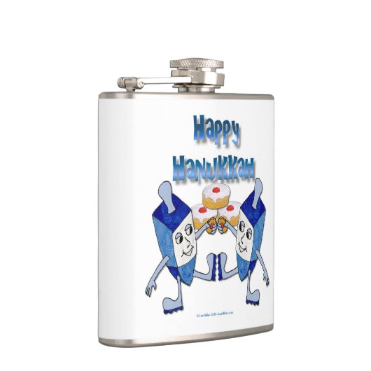 Hanukkah Dancing Dreidels en Jelly Doughnuts Heupfles (Rechts)