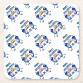 Hanukkah Dancing Dreidels en Jelly Doughnuts Kartonnen Onderzetters (Voorkant)