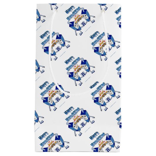 Hanukkah Dancing Dreidels en Jelly Doughnuts Klein Cadeauzakje (Voorkant)