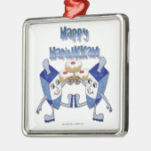Hanukkah Dancing Dreidels en Jelly Doughnuts Metalen Ornament (Links)