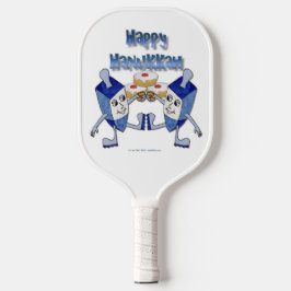 Hanukkah Dancing Dreidels en Jelly Doughnuts Pickleball Paddle