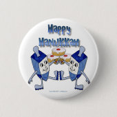 Hanukkah Dancing Dreidels en Jelly Doughnuts Ronde Button 5,7 Cm (Voorkant)