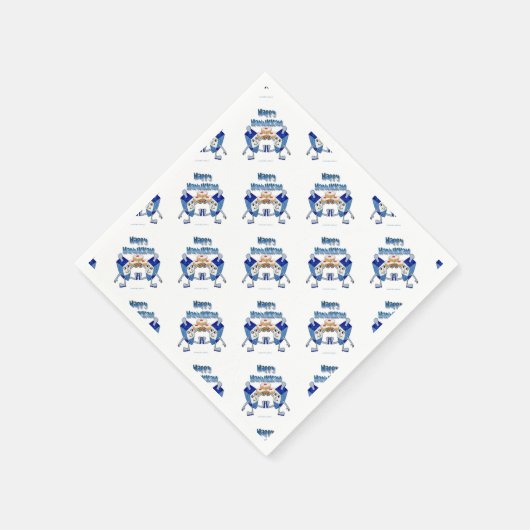 Hanukkah Dancing Dreidels en Jelly Doughnuts Servetten (Hoek)