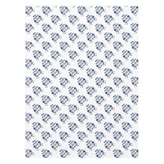 Hanukkah Dancing Dreidels en Jelly Doughnuts Tafelkleed (Voorkant)