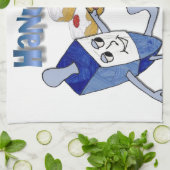 Hanukkah Dancing Dreidels en Jelly Doughnuts Theedoek (Gevouwen)