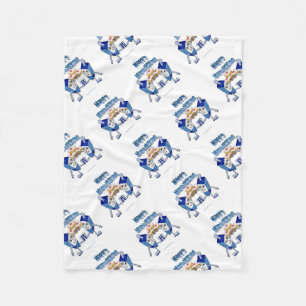 Hanukkah Dansende Dreidels en Gelei Donuts Fleece Deken