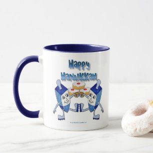 Hanukkah Dansende Dreidels en Gelei Donuts Mok