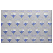 Hanukkah Dark Blue Menorah Faux Silver Crafts Stof (Fat Quarter)