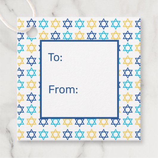 Hanukkah Davidster Favorlabels Van Tot Bedankjes Labels (Voorkant)