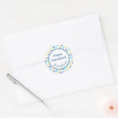 Hanukkah Davidster Ronde Sticker (Envelop)