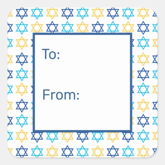 Hanukkah Davidster Vierkante Sticker (Voorkant)