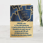 Hanukkah Define Dreidel Gold and Navy Feestdagen Kaart<br><div class="desc">Funny "Dreidel" Hanukkah/Chanukah, greeting card. Enjoy another funny "Define This" greeting card. This fun "Dreidel" foliday card is just right for all of your friends and family this year. As always, design elements can be edited: moved, resized, rotated, enz. Background codeert can be change out. Personalize by deleting text and...</div>