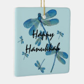 Hanukkah Delicate Blue Dragonfly Origineel schilde Keramisch Ornament (Rechts)