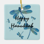 Hanukkah Delicate Blue Dragonfly Origineel schilde Keramisch Ornament (Voorkant)