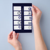 Hanukkah Design 1 Gift Labels op een pagina - 10 D Flyer (Hand)