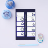 Hanukkah Design 1 Gift Labels op een pagina - 10 D Flyer (Enkel)