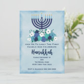 Hanukkah Dinner Party First Night Formele Elegant Kaart (Staand voorkant)
