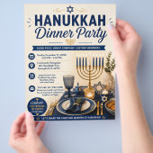 Hanukkah Dinner Party Flyer (Hand)