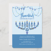Hanukkah Dinner Party Invitation Kaart (Voorkant)