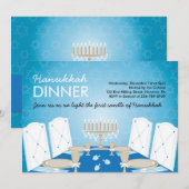 Hanukkah DInner Party-uitnodigingen Kaart (Voorkant / Achterkant)