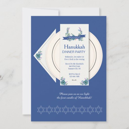 Hanukkah Dinnerparty Uitnodiging (Voorkant)