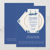 Hanukkah Dinnerparty Uitnodiging (Voorkant / Achterkant)